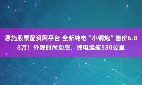 恩施股票配资网平台 全新纯电“小钢炮”售价6.88万！外观时尚动感，纯电续航530公里